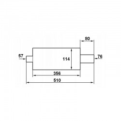 Tłumik końcowy ze stali nierdzewnej 2.25/3" (57/76mm) śr.114mm dł. 510mm