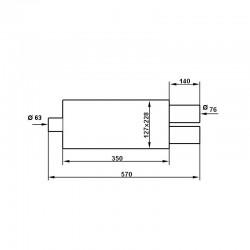 Tłumik końcowy ze stali nierdzewnej 2.5/2x3" (63/2x76mm)