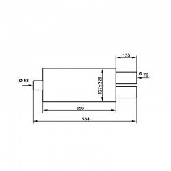 Tłumik końcowy ze stali nierdzewnej 2.5/2x3" (63/2x76mm)