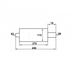 Tłumik końcowy ze stali nierdzewnej 2.5/3.5" (63/89mm) śr.114mm dł.406mm