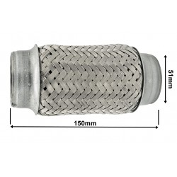 Łącznik elastyczny wydechu wzmocniony 51mm x 153mm