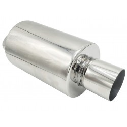 Tłumik końcowy krótki ze stali nierdzewnej 2"/2" (51/51mm) śr.102mm dł. 280mm