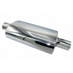 Tłumik środkowy ze stali nierdzewnej 2.5" (63mm) śr. 127x228mm dł.558mm