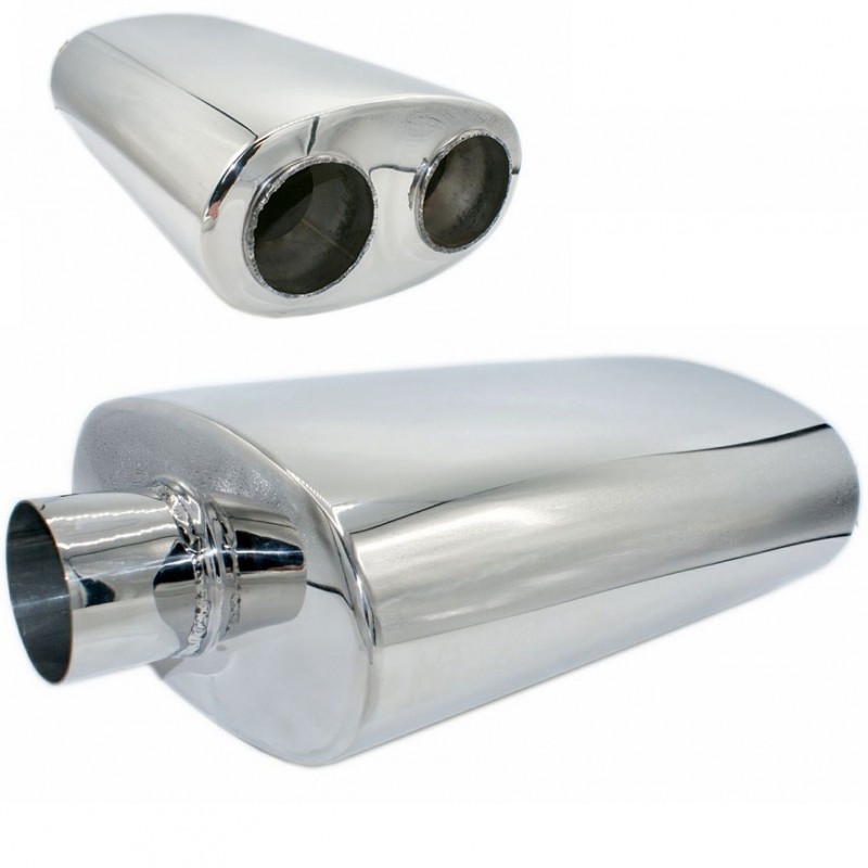 Tłumik środkowy ze stali nierdzewnej 2.5" (63/2x76mm) śr. 127x228mm dł. 432mm