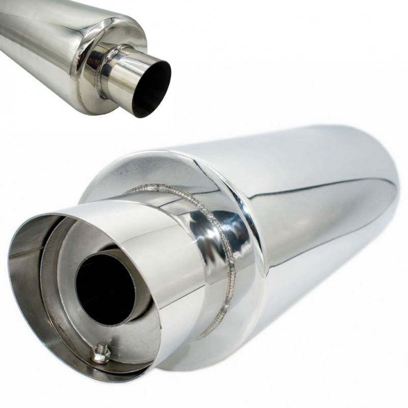 Tłumik końcowy ze stali nierdzewnej silencer 2.25/3.5" (57/89mm) śr.127mm dł. 470mm