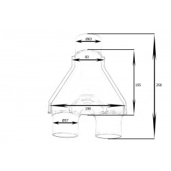 Y-PIPE trójnik wydechowy 2,25-2,5'