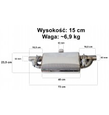 Tłumik sportowy z przepustnicą ze stali nierdzewnej 2.5" 63mm