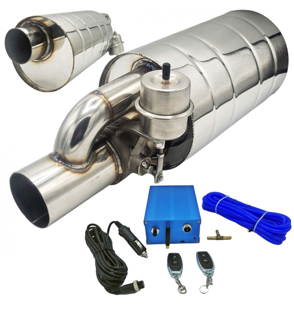 Tłumik sportowy z przepustnicą 2.5" 63mm + sterownik i pilot