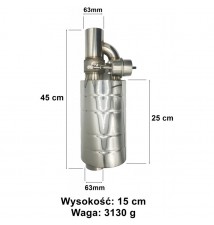 Tłumik sportowy z przepustnicą 2.5" 63mm + sterownik i pilot