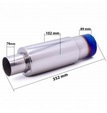 Tłumik końcowy 3" 76mm niebieska końcówka