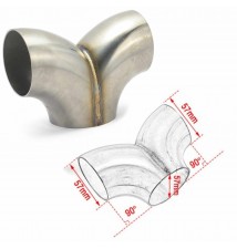 TRÓJNIK WYDECHU T-PIPE 57MM NIERDZEWNY