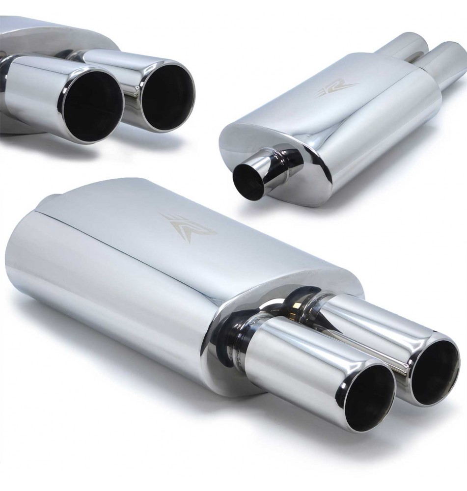 Tłumik końcowy przelotowy RACINGART 63 mm 2x76 mm