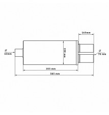 Tłumik końcowy przelotowy RACINGART 63 mm 2x76 mm