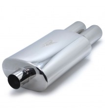 Tłumik końcowy przelotowy RACINGART 63 mm 2x76 mm