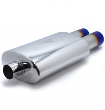 Tłumik końcowy przelotowy RACINGART 63 / 2x76mm
