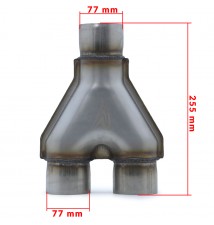 Y-PIPE 3" 76mm trójnik wydechu
