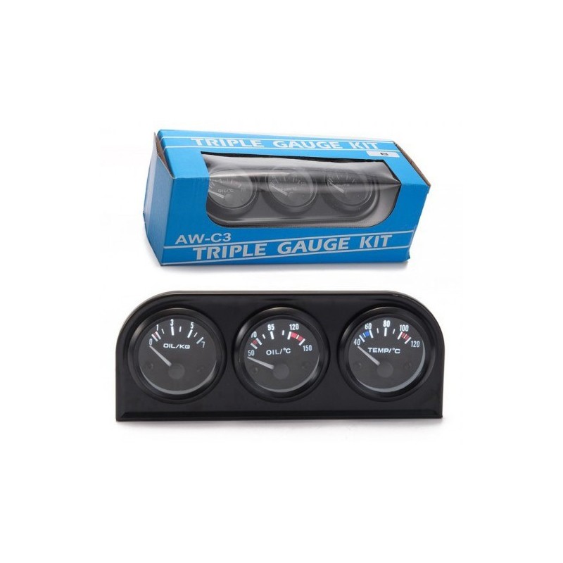 Zegar 52mm 3in1 Oil Temp +Water Temp +Oil Pressure