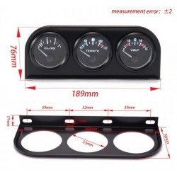 Zegar 52mm 3in1 Volt meter +water temp gauge +Oil Pressure Gauge Kit car meter