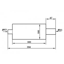 Tłumik środkowy 2.5" 63mm