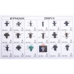 Zestaw spinek kołków montażowych 299szt