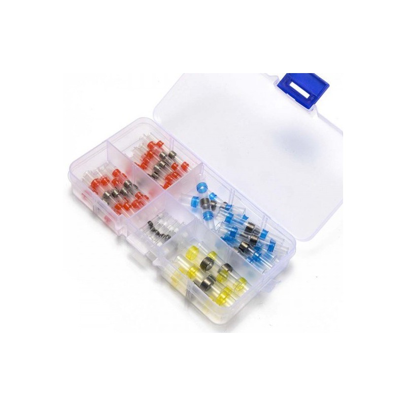 Zestaw szybkozłączek termokurczliwych z cyną 50szt