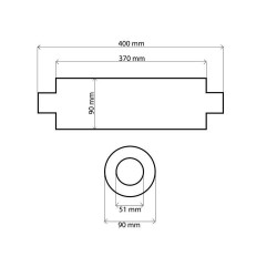 Tłumik Środkowy 51 mm TurboWorks RS 304SS 370mm
