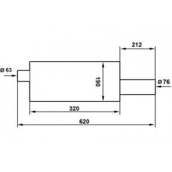 Tłumik Końcowy TurboWorks 76mm wejście 63,5mm