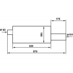 Tłumik Końcowy TurboWorks 100mm wejście 63,5mm