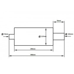 Tłumik Końcowy TurboWorks 100mm wejście 76mm