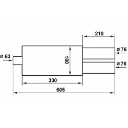 Tłumik Końcowy TurboWorks 2x76mm wejście 63,5mm