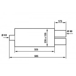 Tłumik Końcowy TurboWorks 2x90mm wejście 63,5mm