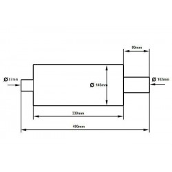 Tłumik Końcowy TurboWorks 100mm wejście 57mm
