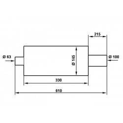 Tłumik Końcowy TurboWorks 100mm wejście 63,5mm