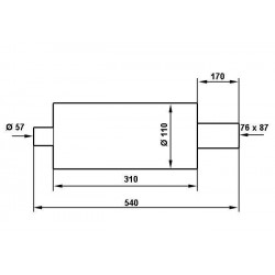 Tłumik Końcowy TurboWorks 76x87mm wejście 57mm