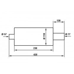 Tłumik Końcowy TurboWorks 76mm wejście 57mm