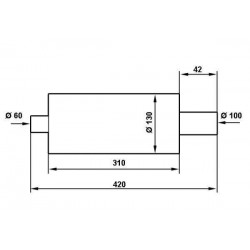 Tłumik Końcowy TurboWorks 100mm wejście 60mm