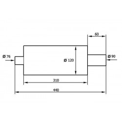 Tłumik Końcowy TurboWorks 90mm wejście 76mm