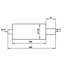 Tłumik Końcowy TurboWorks 77mm wejście 50mm