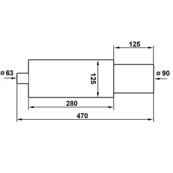 Tłumik Końcowy TurboWorks 90mm wejście 63,5mm
