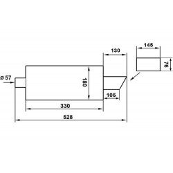 Tłumik Końcowy TurboWorks 76x148mm wejście 57mm