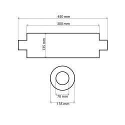 Tłumik Środkowy 70mm TurboWorks RS 304SS 300mm