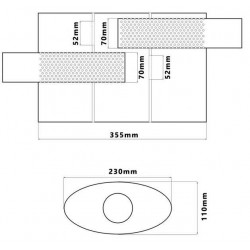 Tłumik Środkowy Komorowy 70mm TurboWorks 304SS 355mm