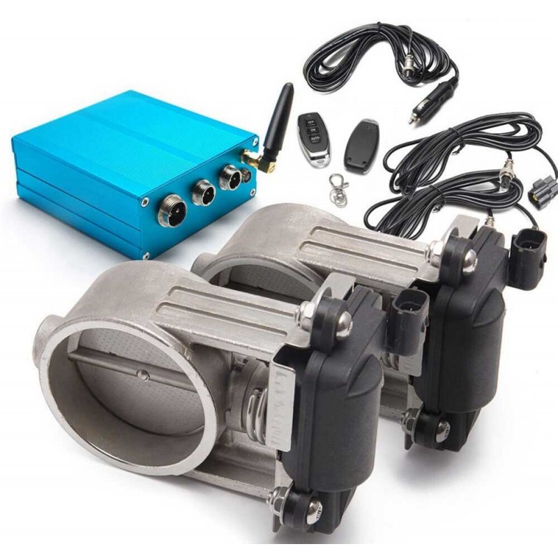 Zestaw 2x przepustnica wydechu PRO 76mm + sterownik