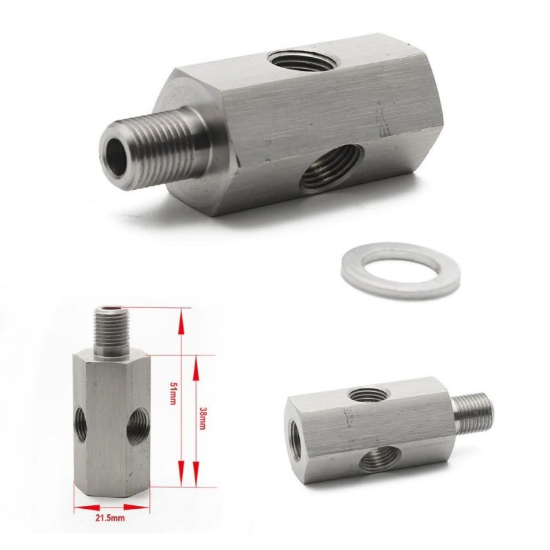 Uniwersalny adapter czujnika ciśnienia/ temperatury oleju 1/8'' NPT